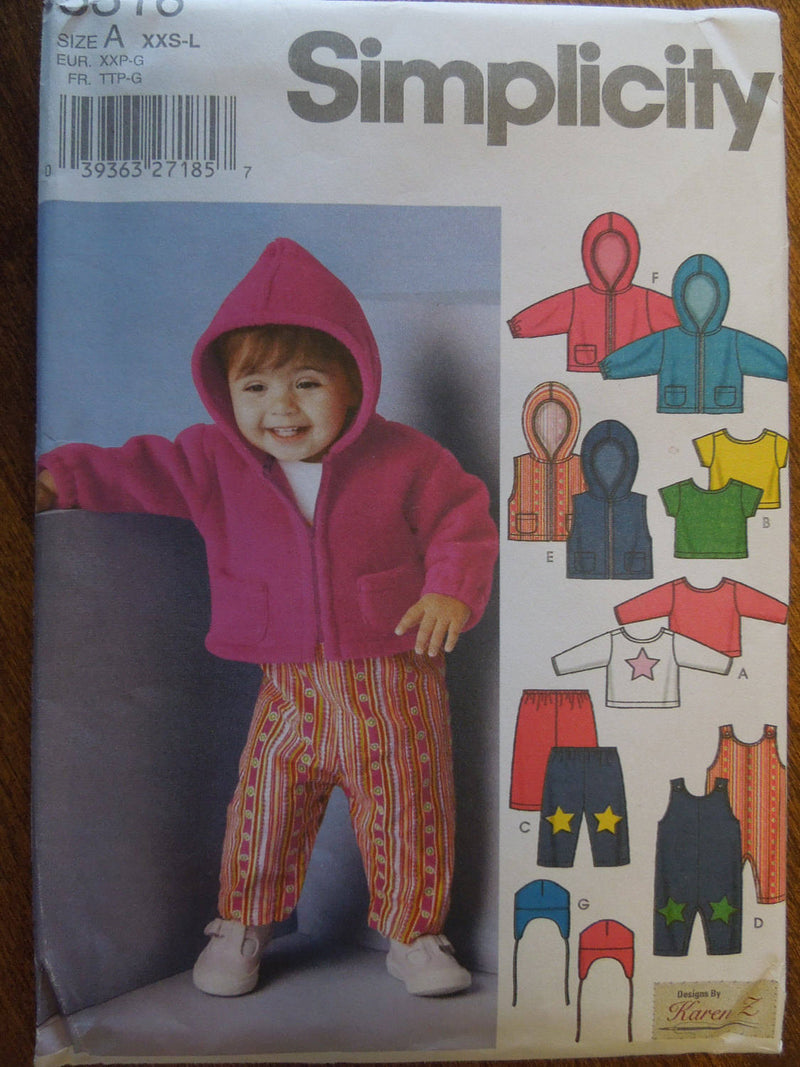Simplicity 5316, Babies, Clothing, Hats, UNCUT sewing pattern,