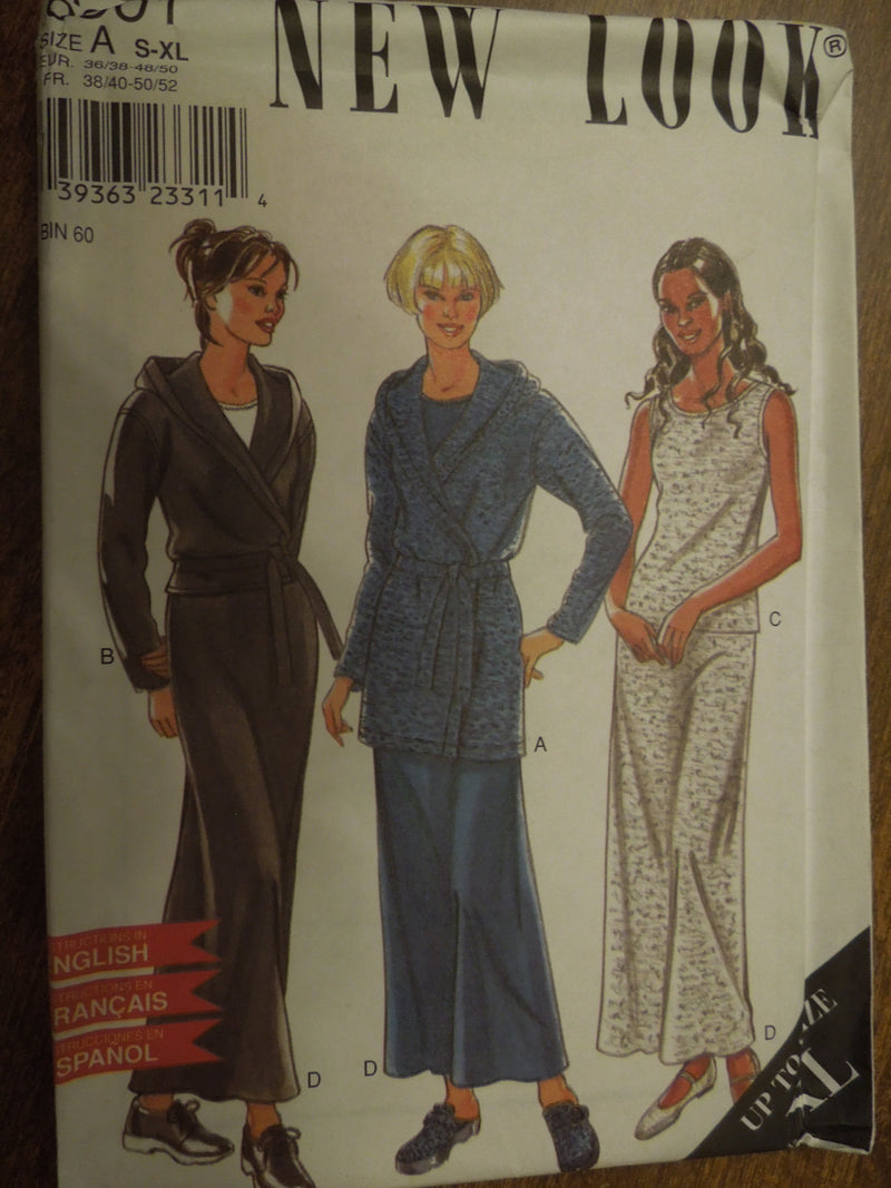 New Look 6901, Misses, Jackets with hood, Tops, Skirts, Knit Fabrics, UNCUT sewing pattern