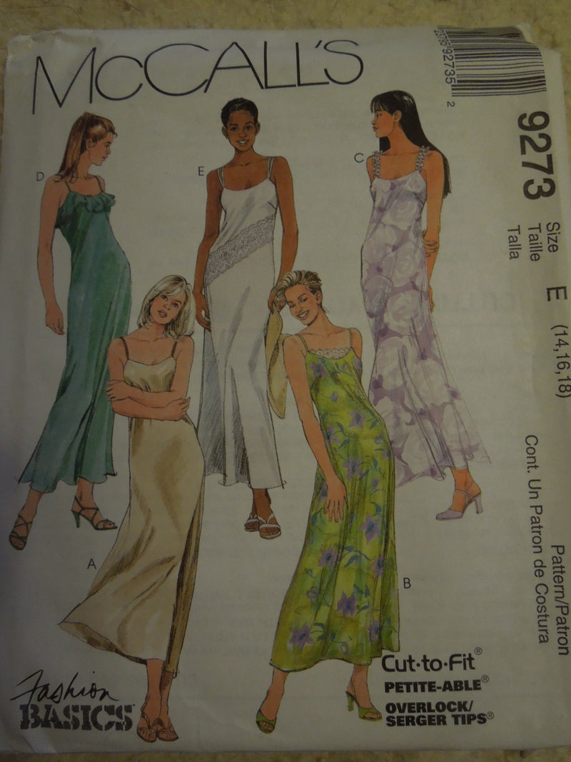 McCalls 9273, Misses Dresses, UNCUT sewing pattern,