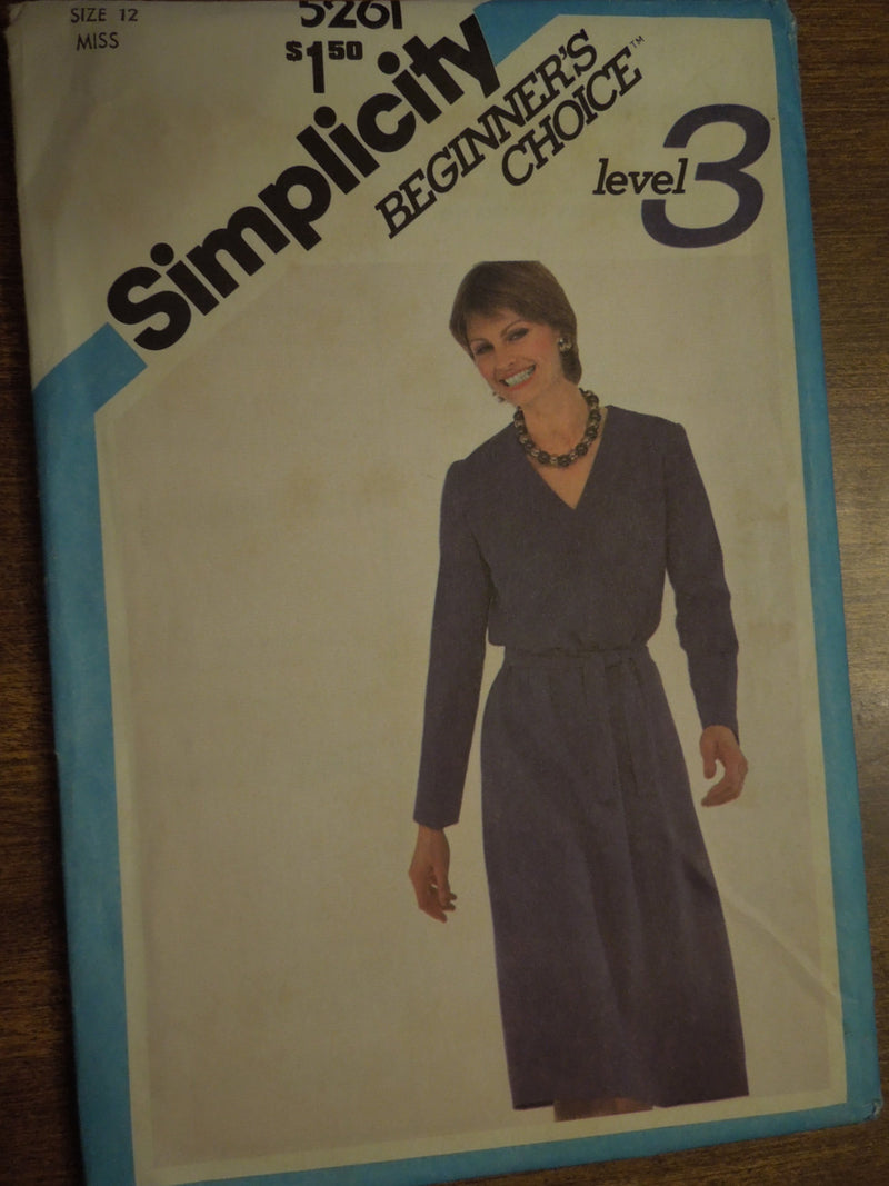 Simplicity 5261, Misses, Dresses, Size 12, UNCUT sewing pattern,