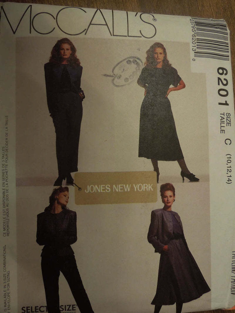 McCalls 6201, Misses, Separates, Lined, UNCUT sewing patterns,