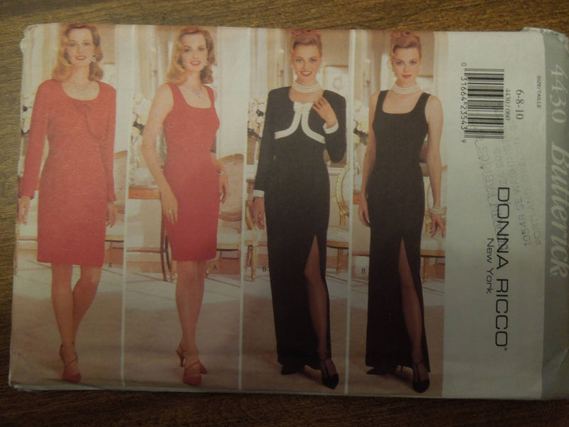 Butterick 4430,  Misses, Dresses, Lined, with Jacket, UNCUT sewing patterns,