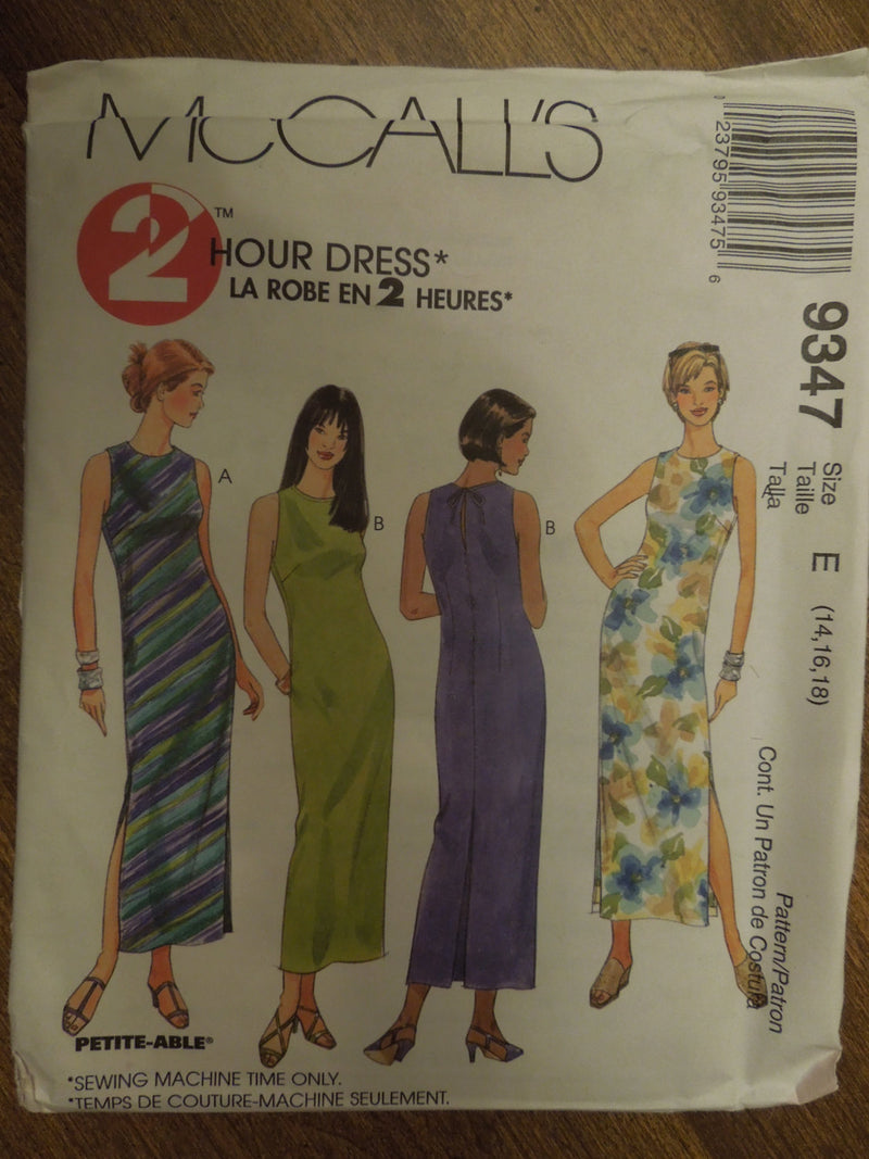 McCalls 9347, Misses Dresses, UNCUT sewing pattern,