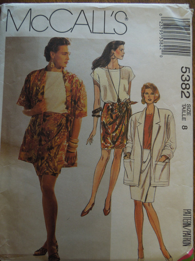 McCalls 5382, Misses, Separates, Size 8, sewing pattern, sale
