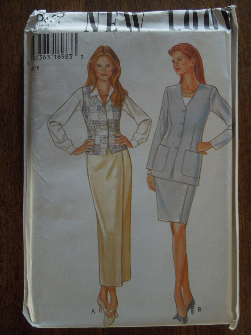New Look 6405, Misses, Vests, Jackets, Skirts, UNCUT sewing pattern, sizes 8-18,