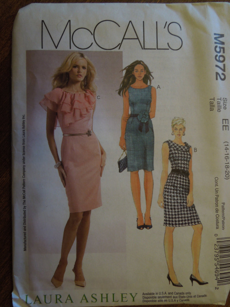 McCalls M5972, Misses, Dresses, Evening Wear, Sizes vary, UNCUT sewing pattern,