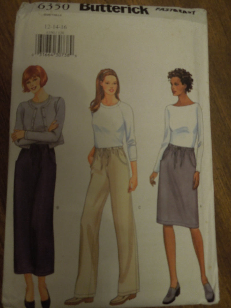 Butterick 6350, Misses, Skirts, Pants, Petite, UNCUT sewing patterns,
