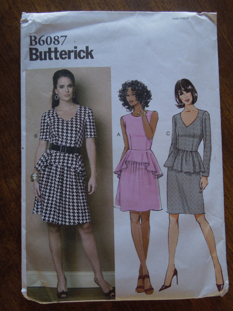 Butterick B6087, Misses, Dresses, Sizes 6-22, UNCUT sewing pattern,