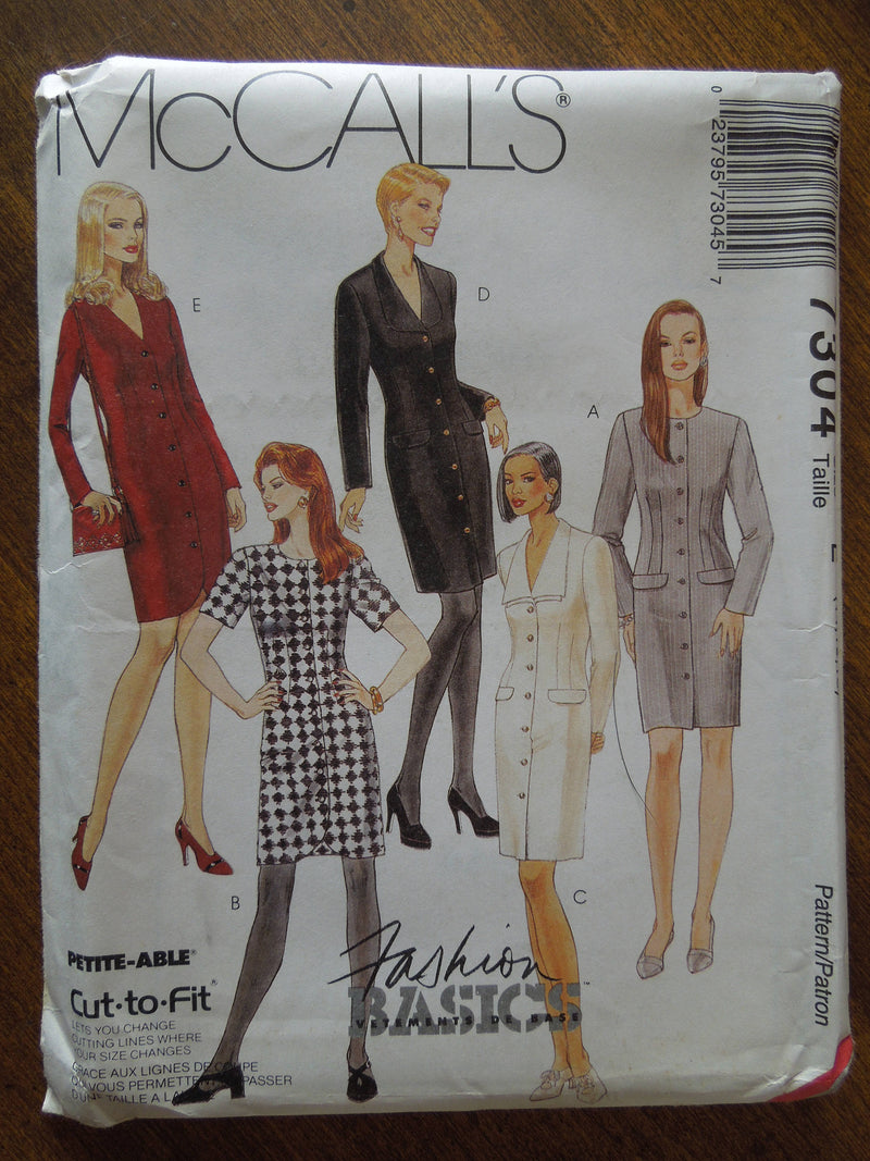 McCalls 7304, Misses, Dresses, Petite, UNCUT sewing pattern,