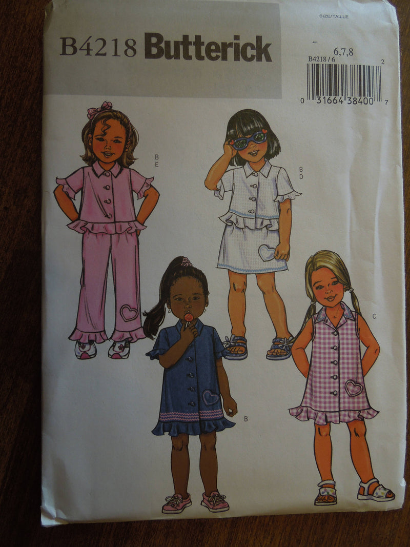 Butterick B4218, Girls, Separates, UNCUT sewing pattern,