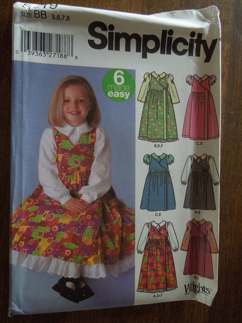 Simplicity 5319, Girls, Dresses, Jumpers, Blouse, Petticoats, UNCUT sewing pattern,