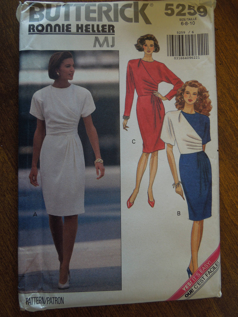 Butterick 5259, Misses, Dresses, Sizes 6-10, UNCUT sewing pattern,