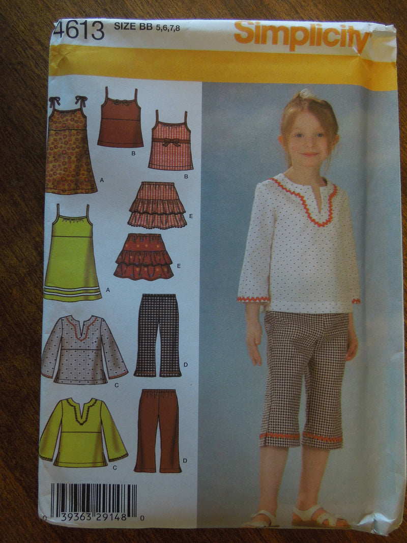 Simplicity 4613,  Girls, Separates,  UNCUT sewing pattern,