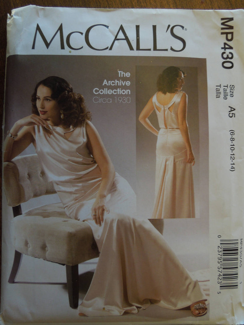 McCalls Mp430, Misses, Dresses, Evening Wear, UNCUT sewing pattern, Size Varies