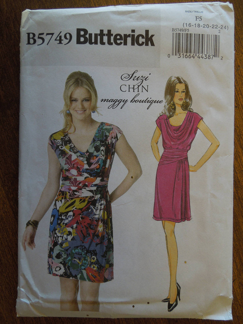 Butterick B5749, Misses, Dresses, Lined,  Size varies, UNCUT sewing pattern,