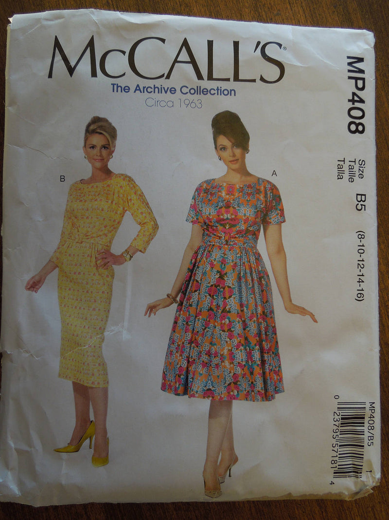 McCalls Mp408, Misses, Dresses,UNCUT sewing pattern, Sz Varies