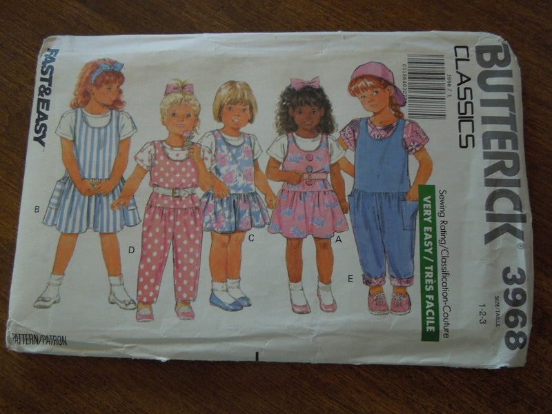Butterick 3968, Childrens, Separates, UNCUT sewing pattern,