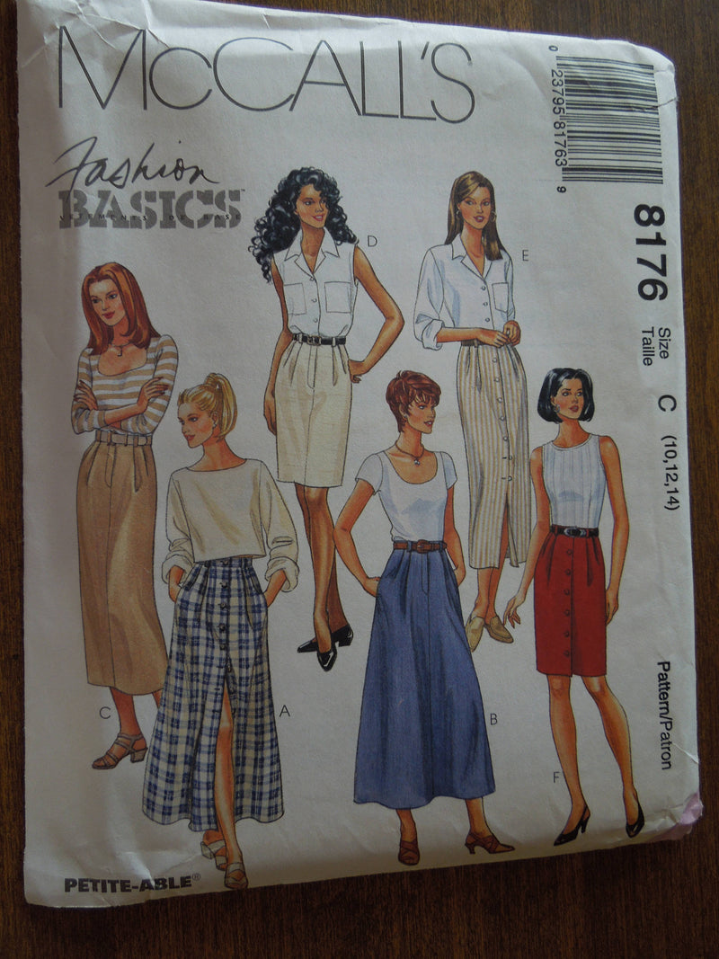 McCalls 8176, Misses, Skirts, UNCUT sewing pattern, Sz Varies