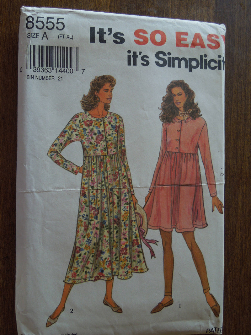Simplicity 8555, Misses, Dresses, Petite, UNCUT sewing pattern,