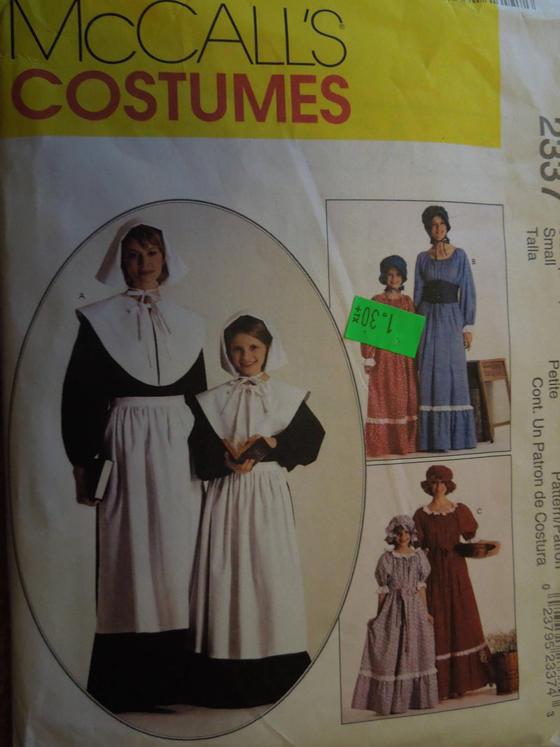McCalls 2337, Misses Costumes,  UNCUT sewing pattern, Pioneer Dress