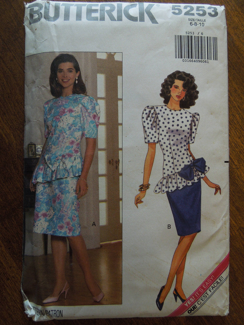 Butterick 5253, Misses, Dresses, Sizes 6-10, UNCUT sewing pattern, SALE