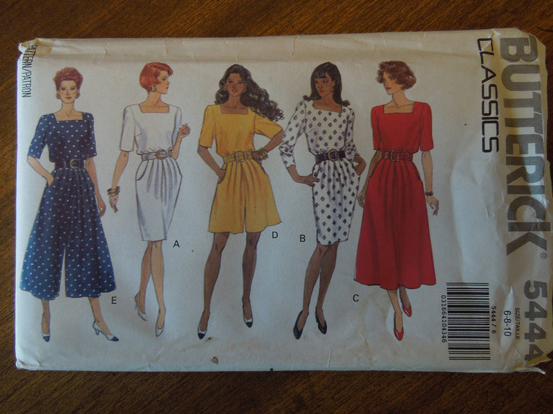 Butterick 5444, Misses Dresses, Split Skirt,  UNCUT sewing pattern, SALE