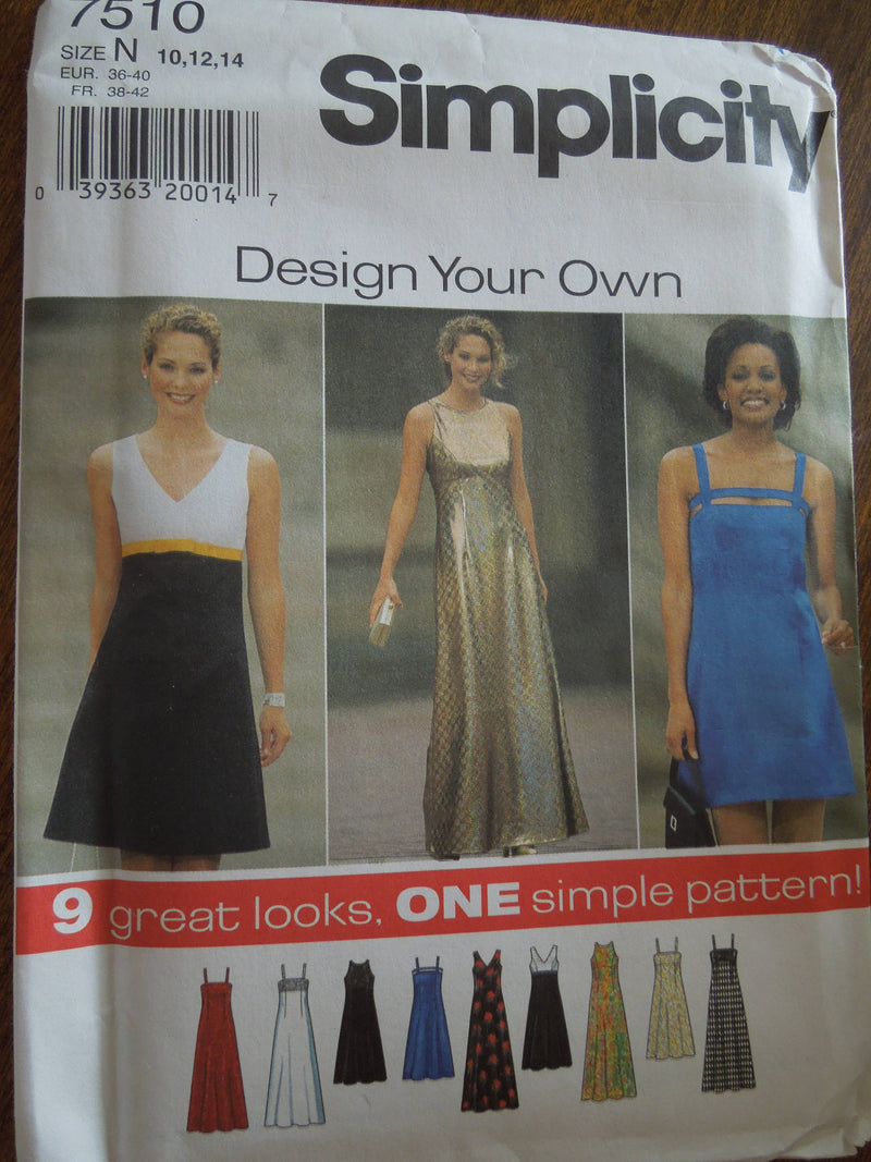 Simplicity 7510,  Misses Dresses, UNCUT sewing pattern,