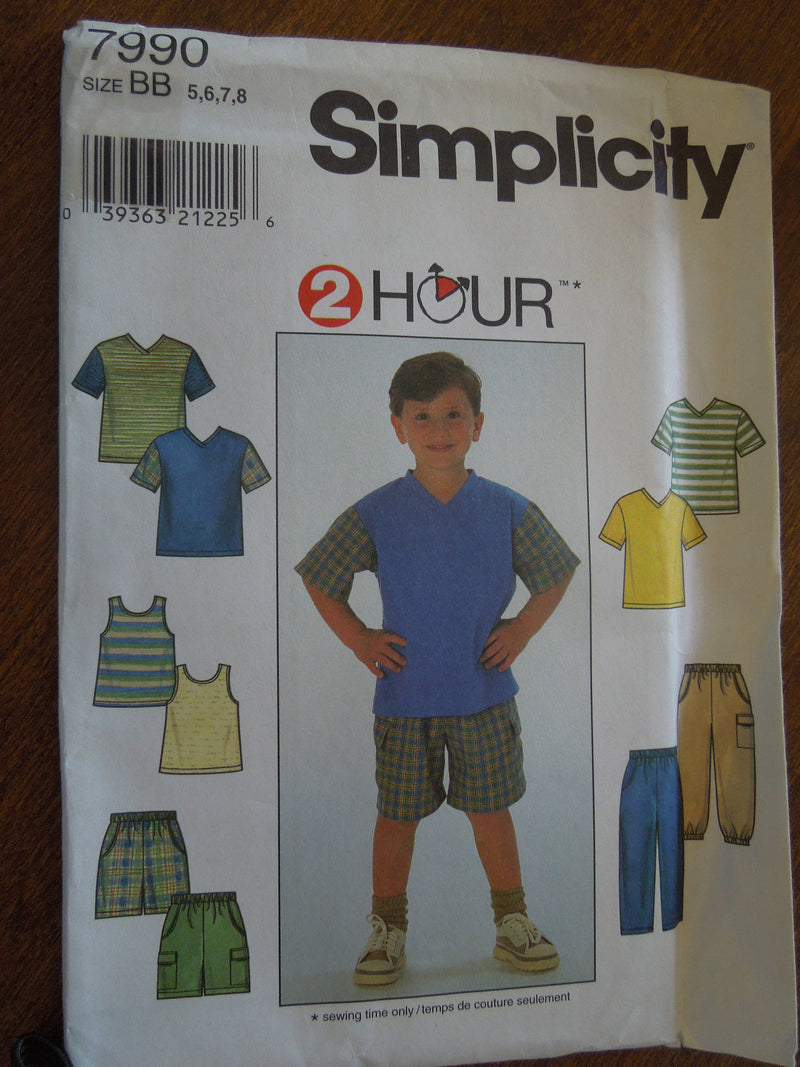 Simplicity 7990,  Boys, Separates, UNCUT sewing pattern,