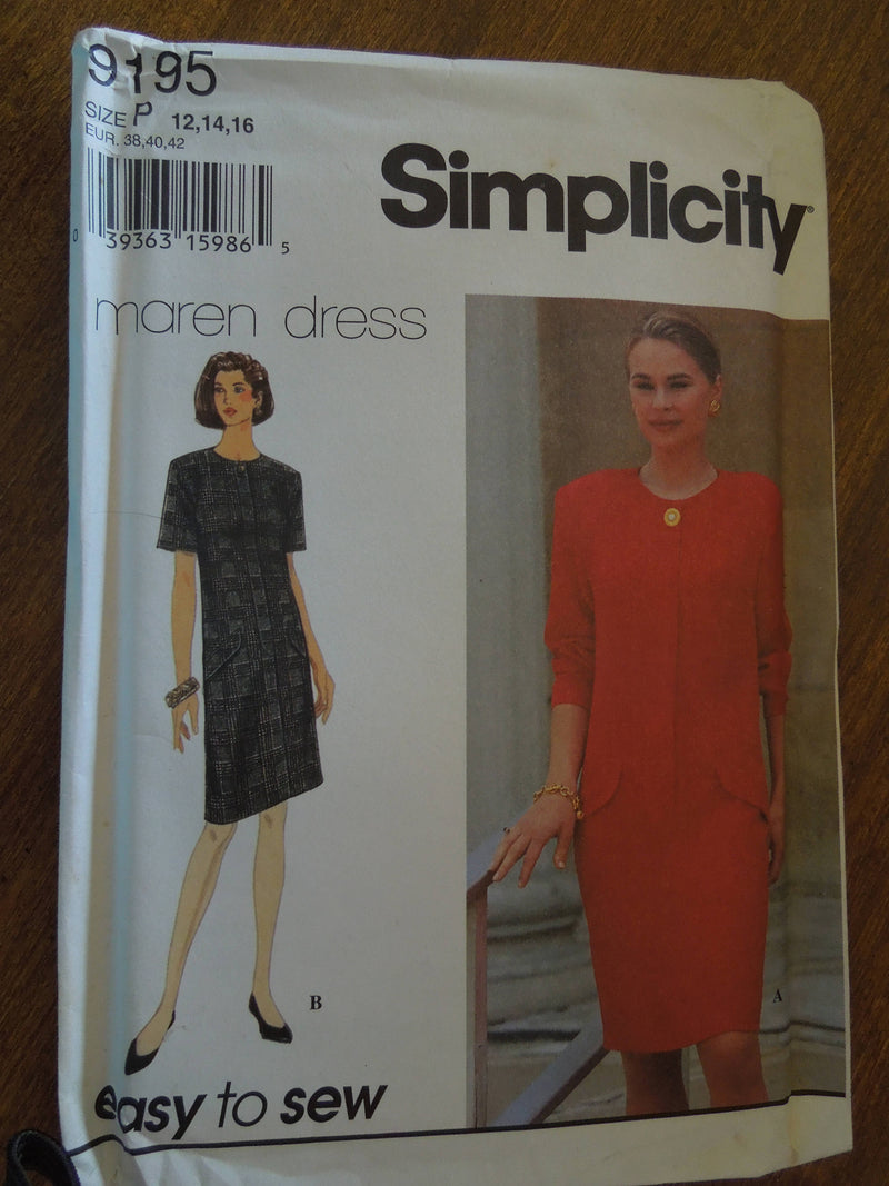 Simplicity 9195, Misses, Dresses,UNCUT sewing pattern,