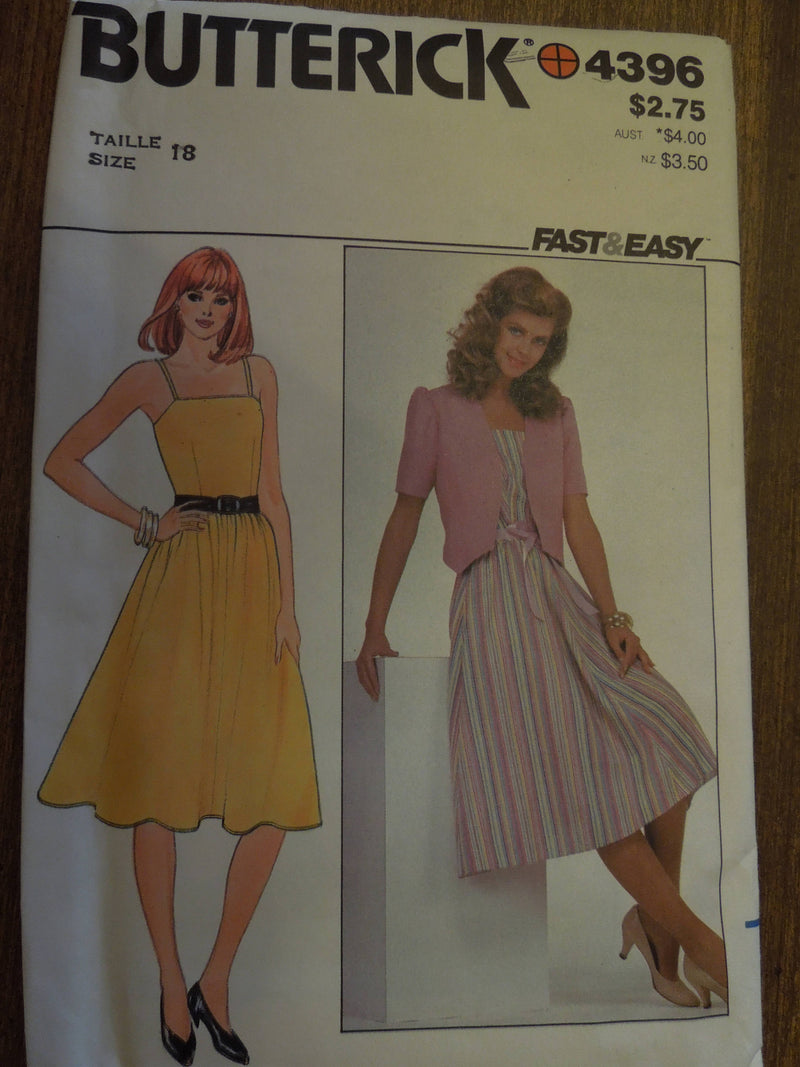 Butterick 4396, Misses,  Dresses, UNCUT sewing pattern,  Sz Varies