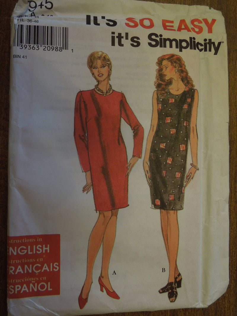 Simplicity 7945, Misses Dresses, Petite, UNCUT sewing pattern,