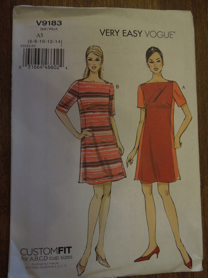 Vogue V9183, Misses Dresses, UNCUT sewing pattern,