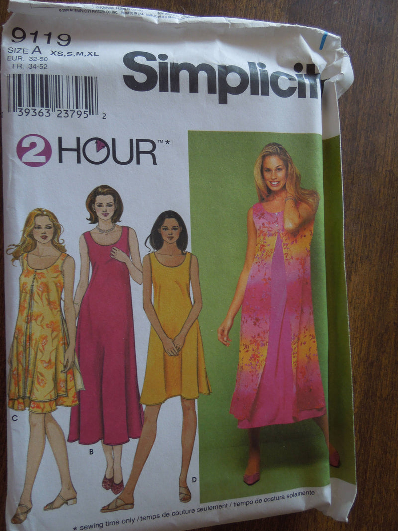 Simplicity 9119, Misses, Dresses, Pullover, UNCUT sewing pattern,