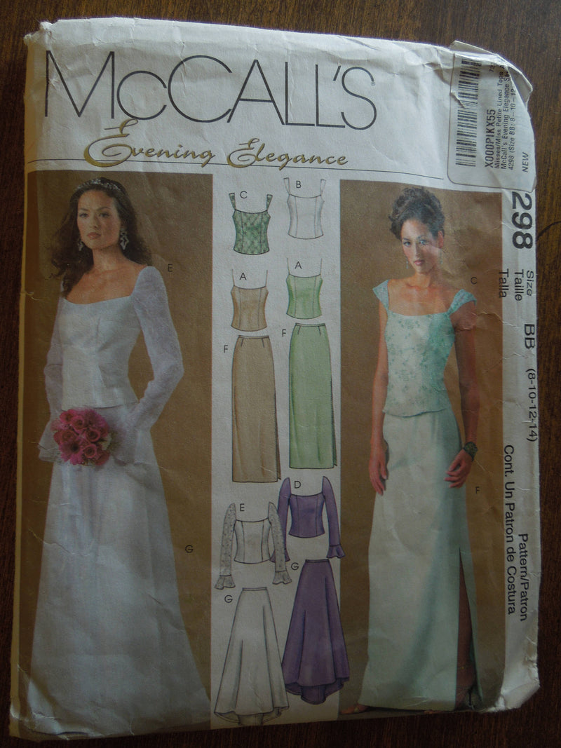 McCalls M4298, Misses Evening wear, Wedding, UNCUT sewing pattern,