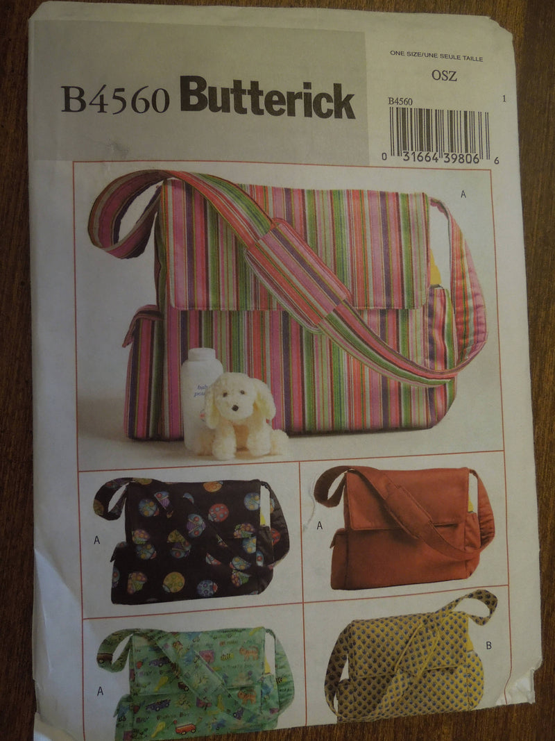 Butterick B4560, diaper bags, UNCUT sewing pattern, infants,