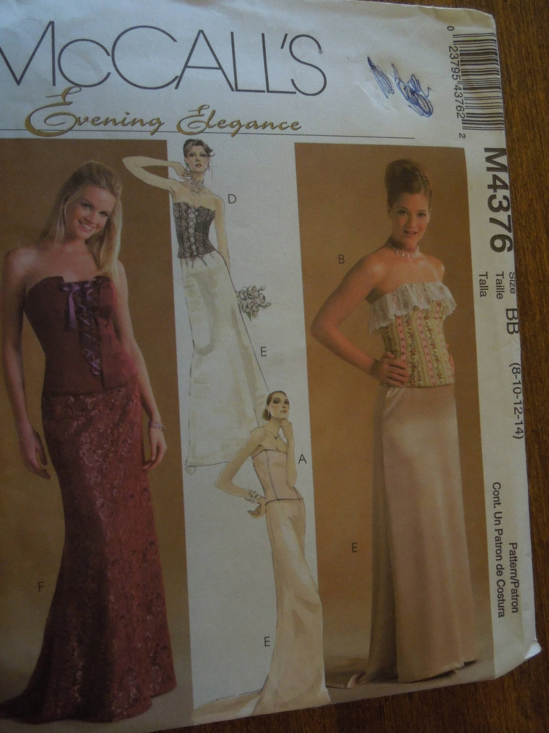 McCalls M4378, Misses Evening wear, sewing pattern,