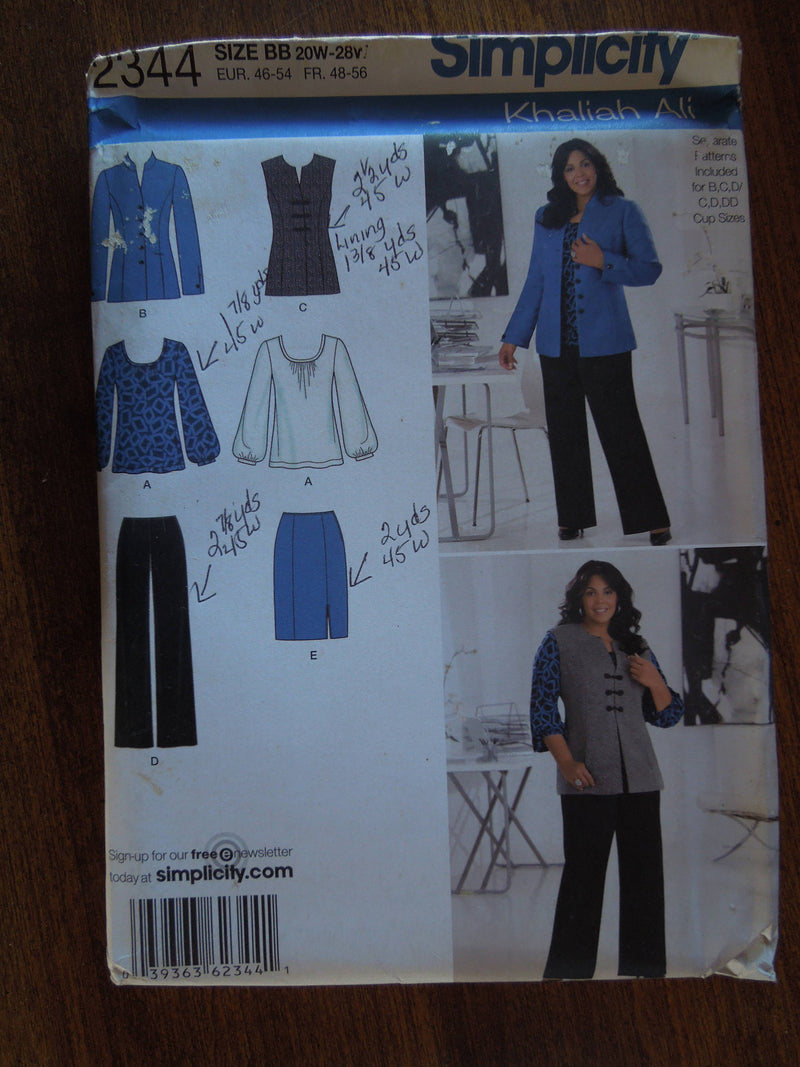 Simplicity 2344, Womens,  Separates, UNCUT sewing pattern,