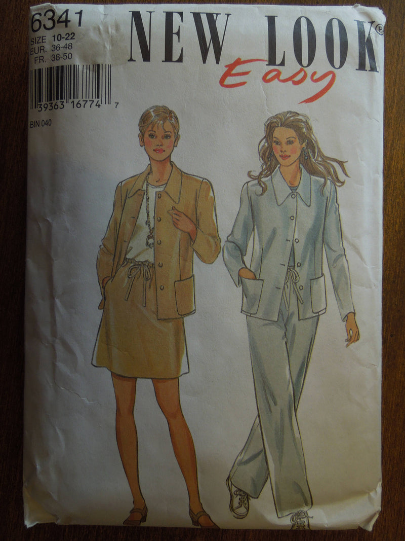 New Look 6341, Misses, Pants, Skirts, Lined Jackets, Sewing Pattern