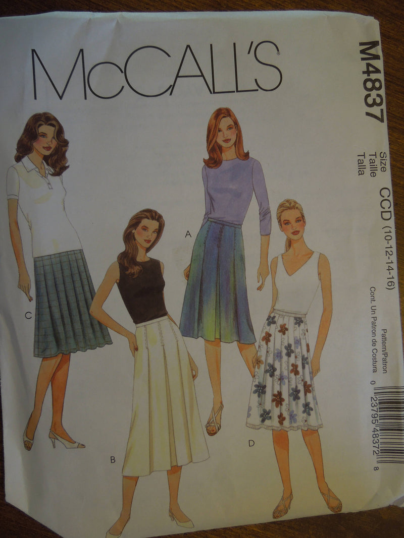 McCalls M4837, Misses Skirts, UNCUT sewing pattern