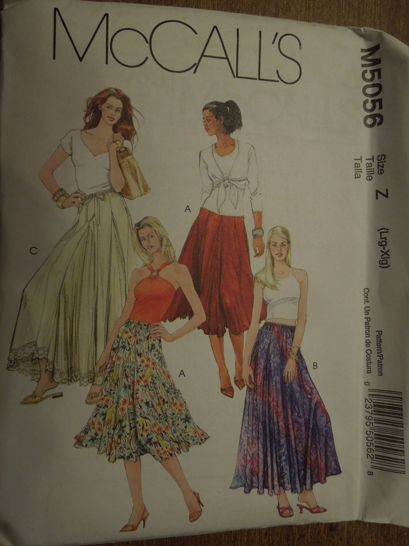McCalls M5056, Misses, Skirts, Sizes varies, UNCUT sewing pattern, –