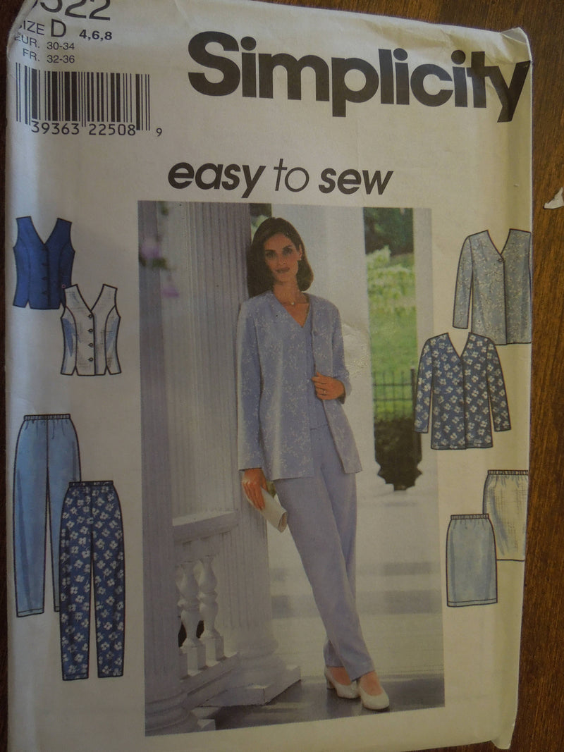 Simplicity 8522, Misses, Separates, Sizes vary, UNCUT sewing pattern,