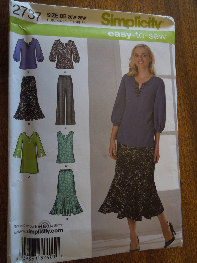 Simplicity 2737,  Womens, Separates, UNCUT sewing pattern,