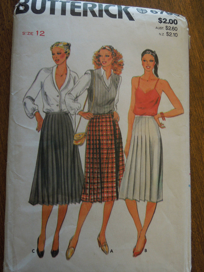 Butterick 6790,  Misses, Skirts, A-line skirts, UNCUT sewing pattern,