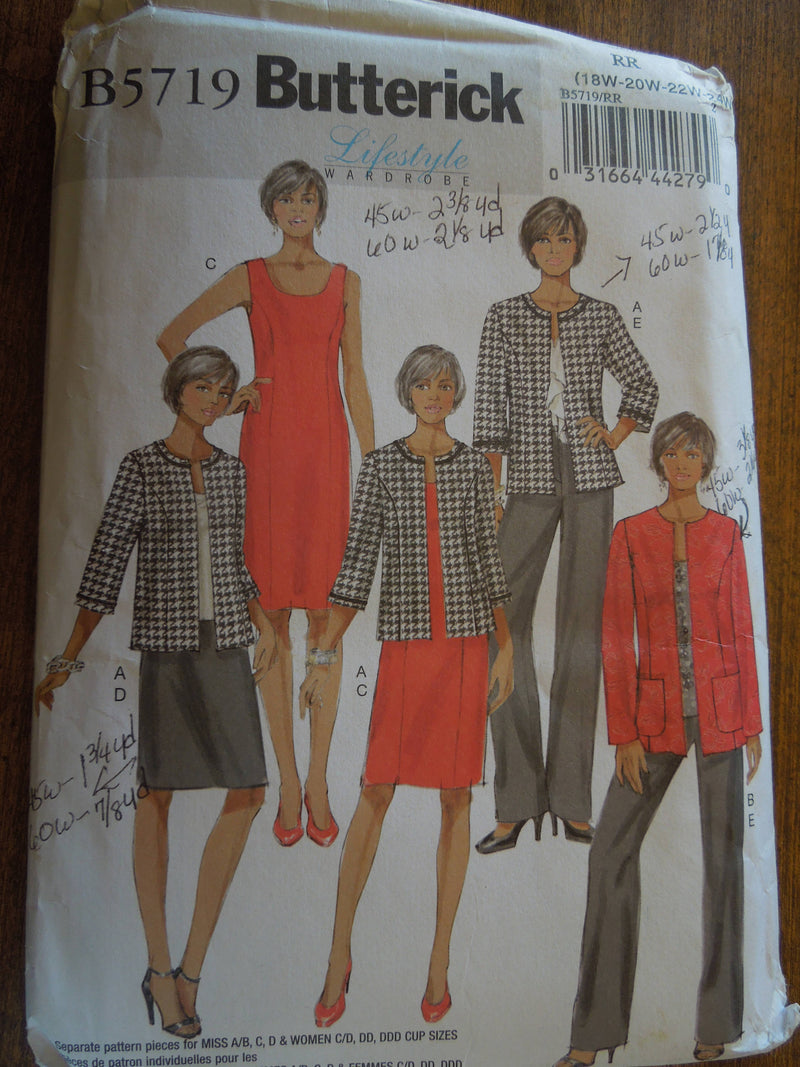 Butterick B5719,  Womens, Separates, UNCUT sewing pattern,
