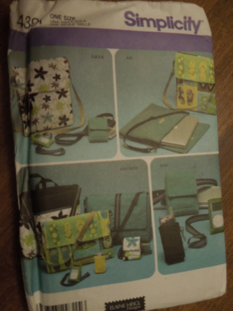 Simplicity 4391, Bags, cell phone case, camera case, more, UNCUT sewing pattern, Crafts