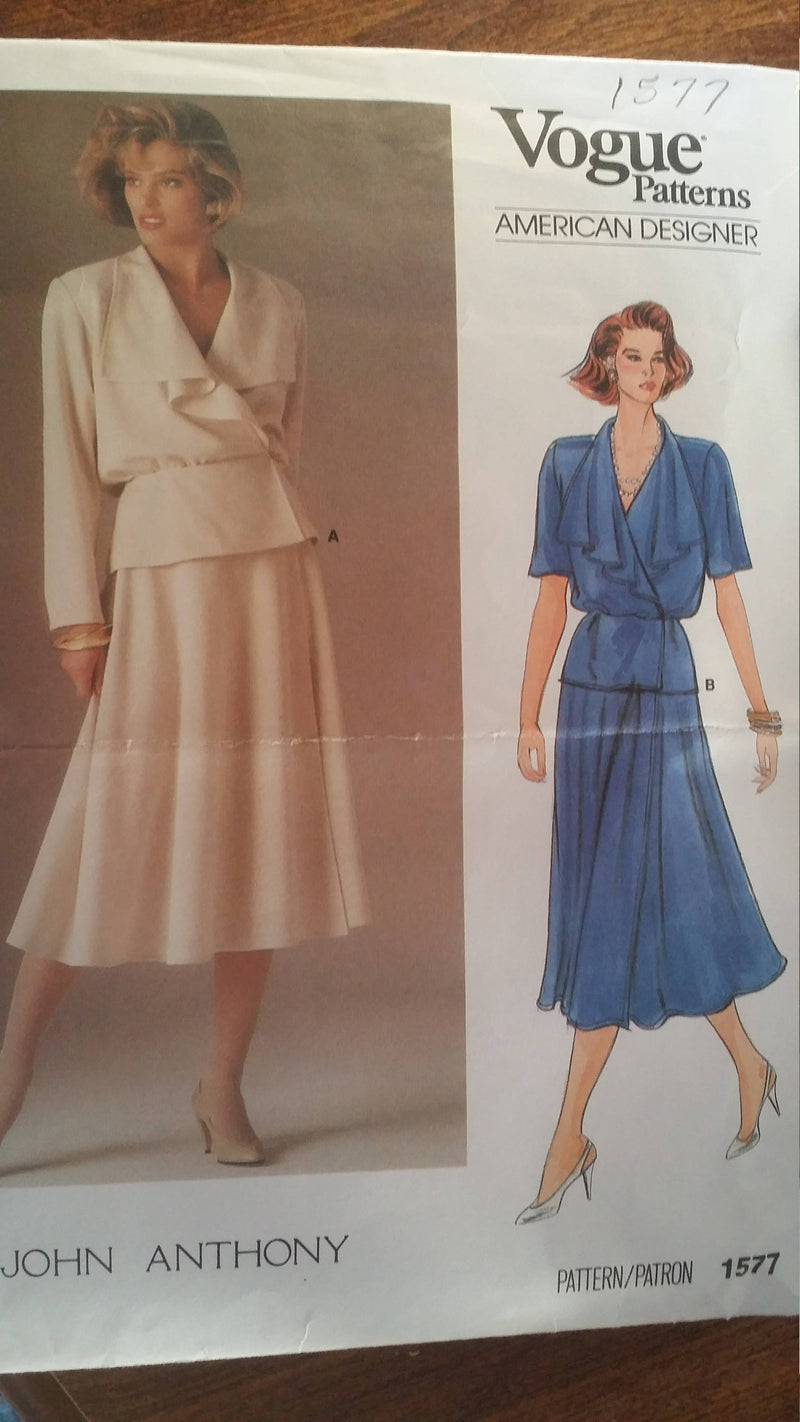 Vogue 1577,  Misses Skirts, Tops, Evening Wear, UNCUT sewing pattern,