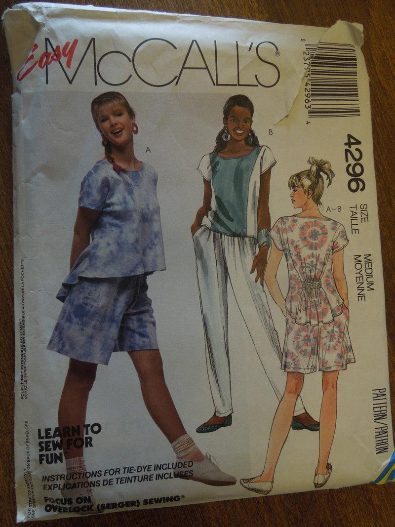 McCalls 4296, Misses, Separates, knits only, UNCUT sewing pattern,