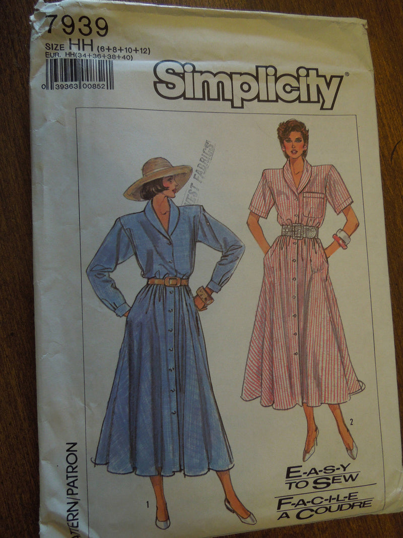 Simplicity 7939, Misses Dresses, Petite, UNCUT sewing pattern,