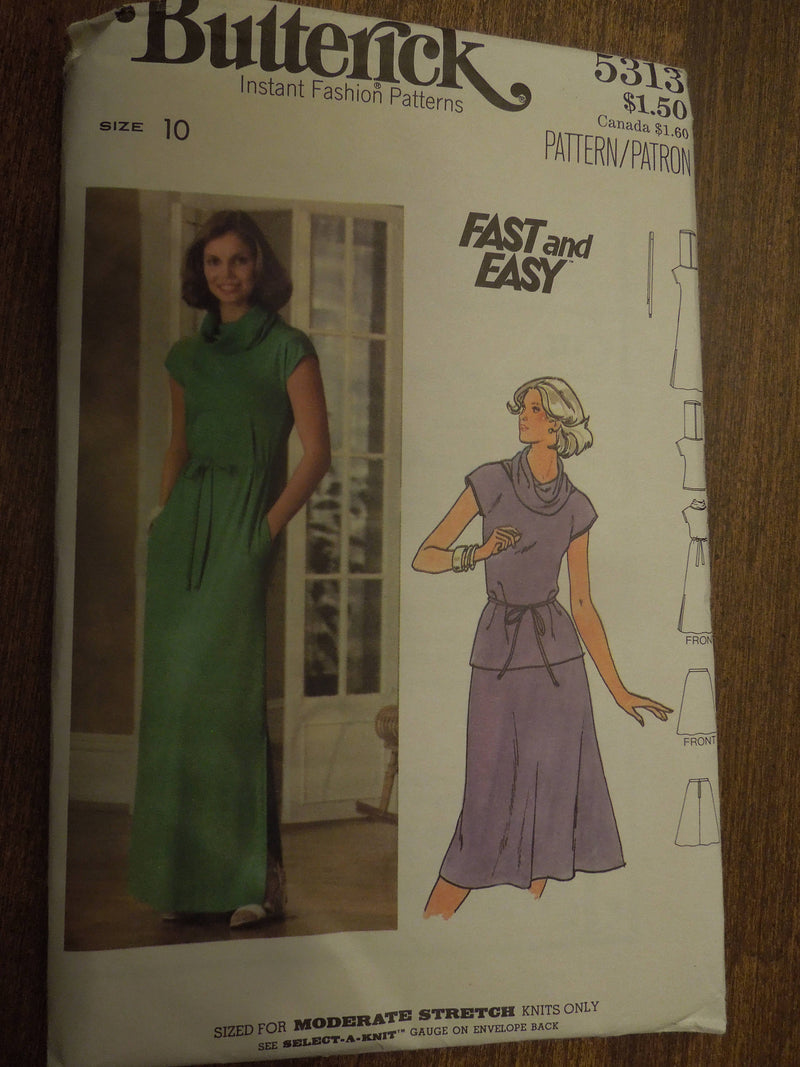 Butterick 5313, Misses Tops, Skirts, Dress, UNCUT sewing patterns,