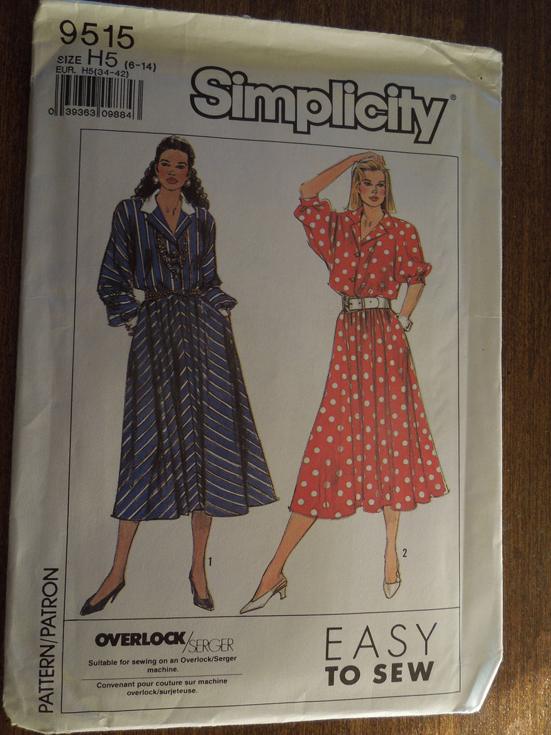 Simplicity 9515, Misses, Dresses, Pullover, UNCUT sewing pattern,